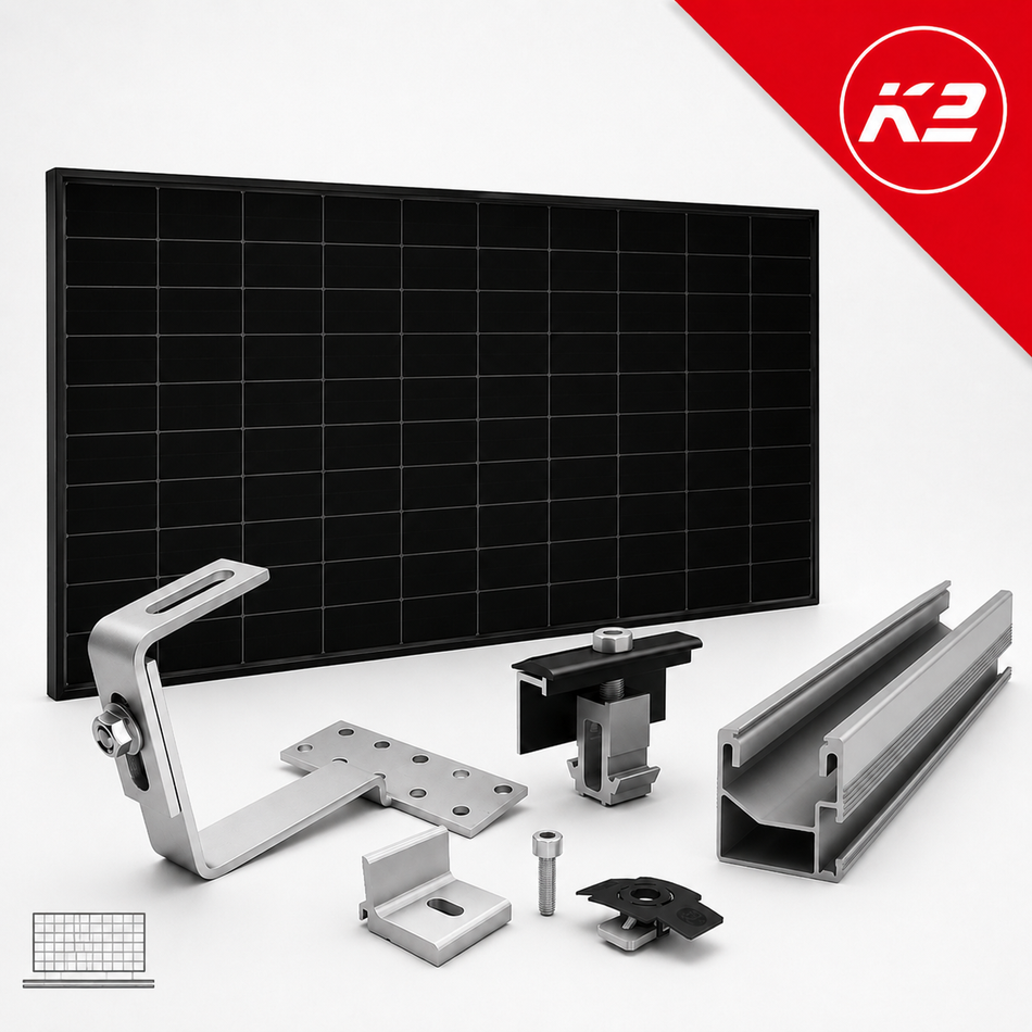 K2 SingleRail Montageset für Ziegeldach - Module quer
