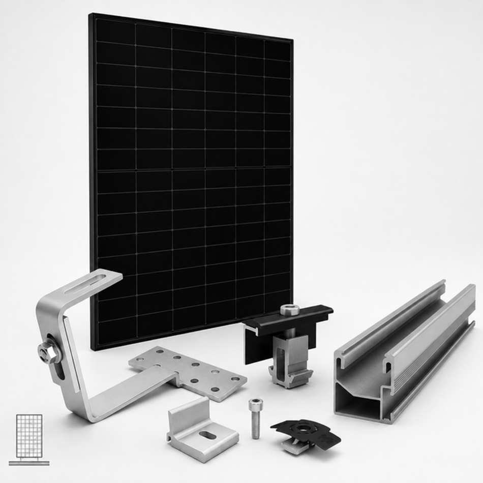 K2 SingleRail Montageset für Ziegeldach - Module hochkant