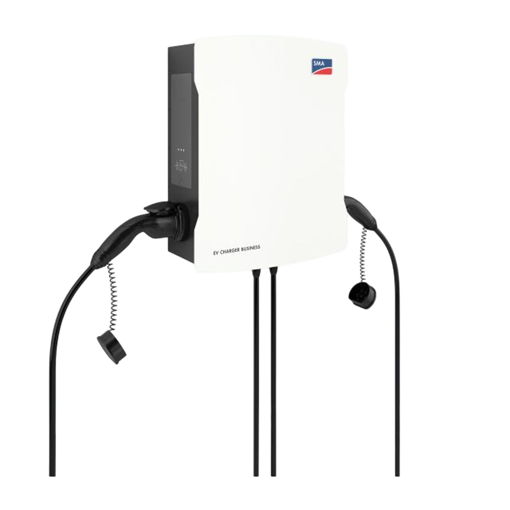SMA EV Charger Business 2 × 22 kW mit Ladekabeln – Produktansicht
