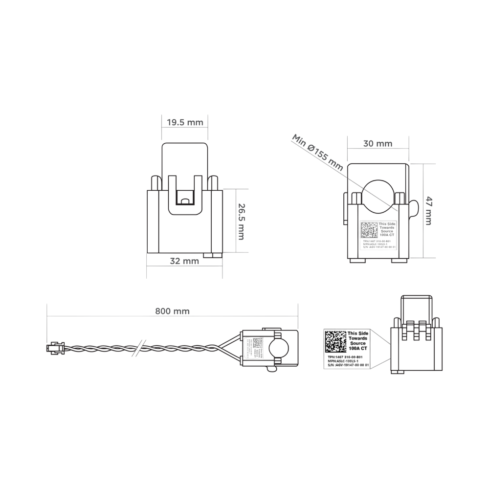 Tesla 100-A-Stromwandler 1467316-00-B für Backup Gateway 2
