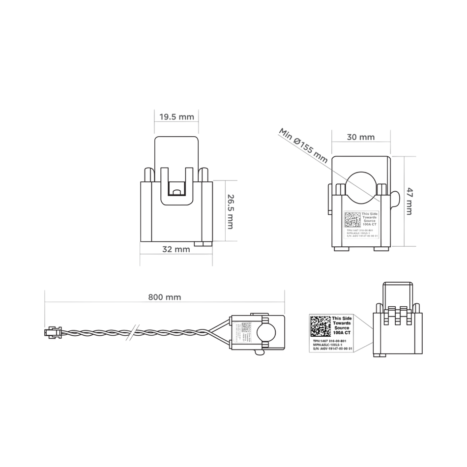 Tesla 100-A-Stromwandler 1467316-00-B für Backup Gateway 2