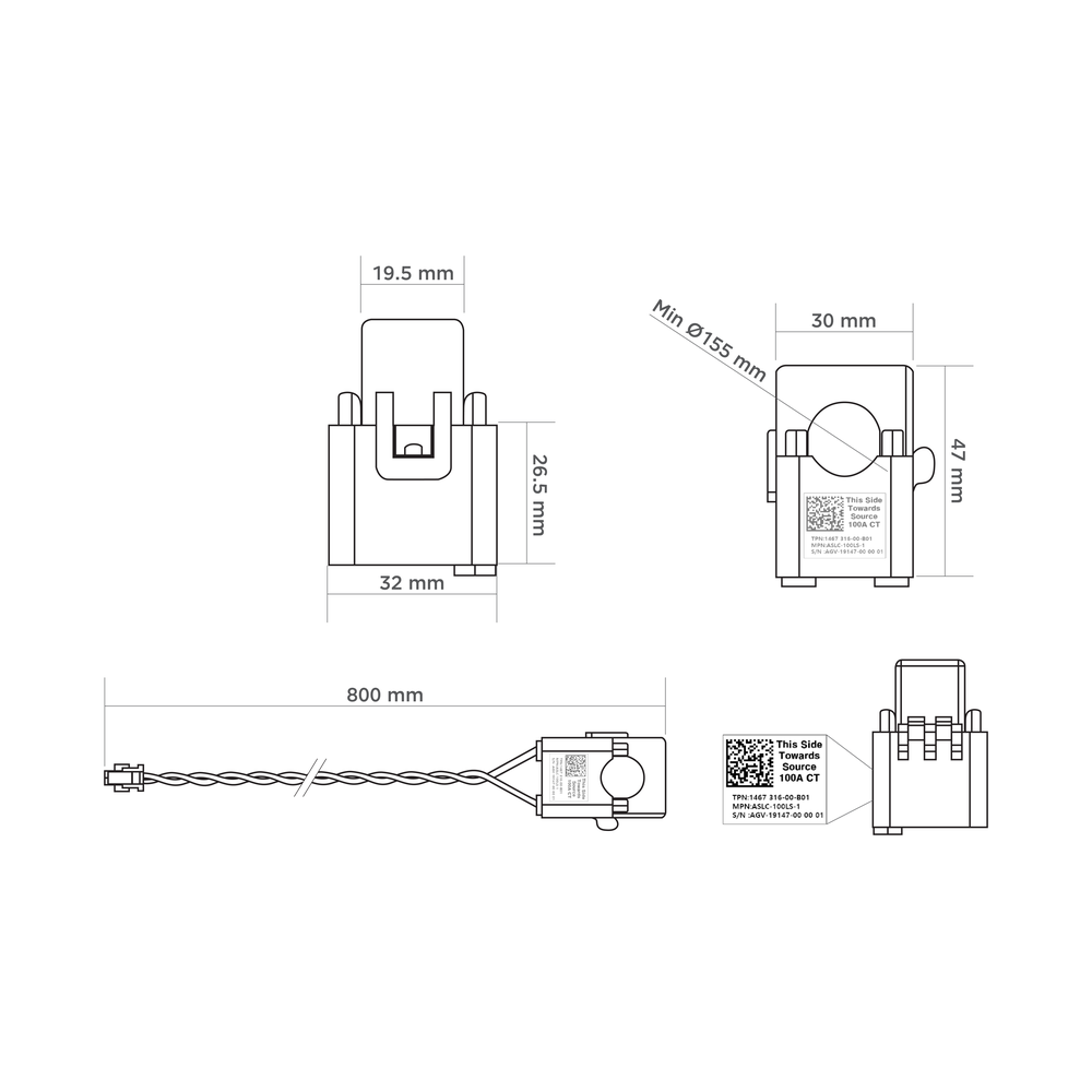 Tesla 100-A-Stromwandler 1467316-00-B für Backup Gateway 2