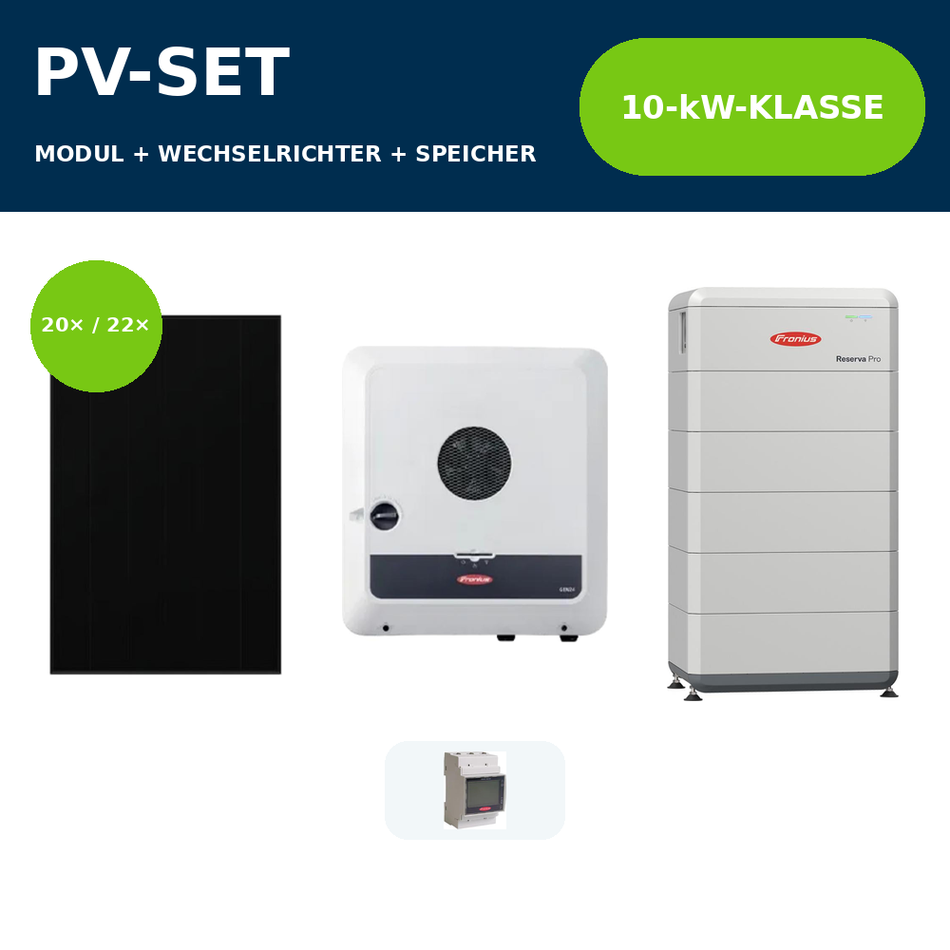 Aiko Neostar Pro 3S+ 485 Wp PV-Anlage mit Fronius Symo GEN24 Plus SC 10 kW und Fronius Reserva Pro – 10-kW-Klasse