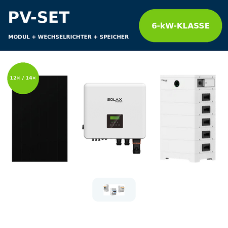 Aiko Neostar Pro 3S+ 485 Wp PV-Anlage mit SolaX X3-Hybrid G4 PRO 6 kW und SolaX T-BAT HS 3.6 – 6-kW-Klasse