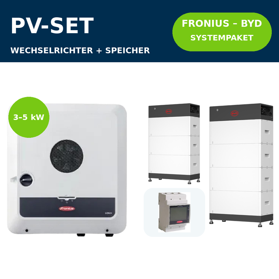 Fronius Symo GEN24 Plus SC 3–5 kW + BYD HVS+ Systempaket | 3–5 kW