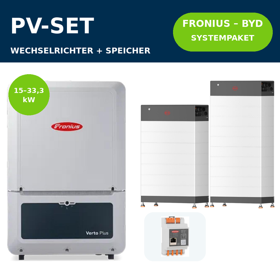 Fronius Verto Plus + BYD HVB Systempaket | 15–33,3 kW