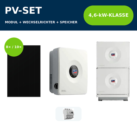 Heckert ZEUS 3.0+ 485 Wp PV-Anlage mit SMA Sunny Boy Smart Energy 4 kW und SMA Home Storage – 4,6-kW-Klasse