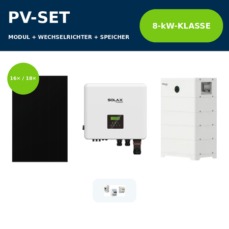 Heckert ZEUS 3.0+ 485 Wp PV-Anlage mit SolaX X3-Hybrid G4 PRO 8 kW und SolaX T-BAT HS 5.1 – 8-kW-Klasse