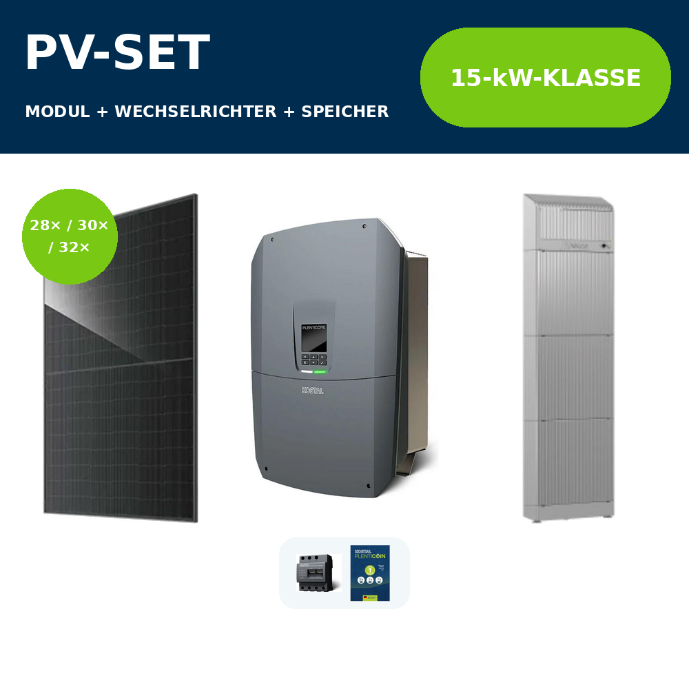 JA Solar 465 Wp Full Black PV-Anlage mit KOSTAL PLENTICORE G3 L 15 kW und VARTA.wall BM2 – 15-kW-Klasse