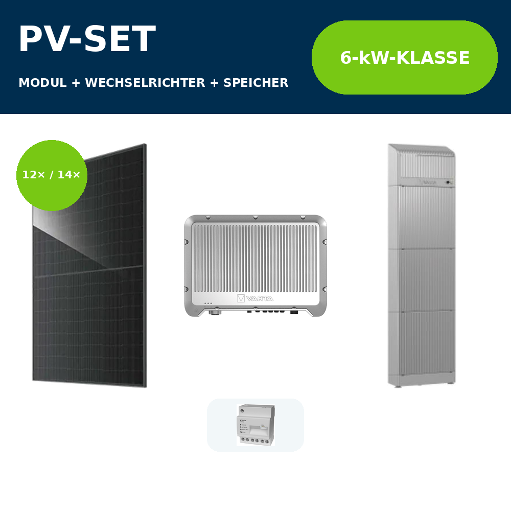 JA Solar 465 Wp Full Black PV-Anlage mit VARTA.hybrid 6 kW und VARTA.wall BM2 – 6-kW-Klasse