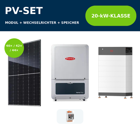 JA Solar 470 Wp N-Type PV-Anlage mit Fronius Verto Plus 20 kW und BYD Battery-Box HVB – 20-kW-Klasse