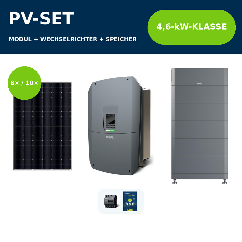 Luxor ECO LINE PRIME 485 Wp PV-Anlage mit KOSTAL PLENTICORE G3 MP M 4,6 kW und KOSTAL HELIVOR HV – 4,6-kW-Klasse