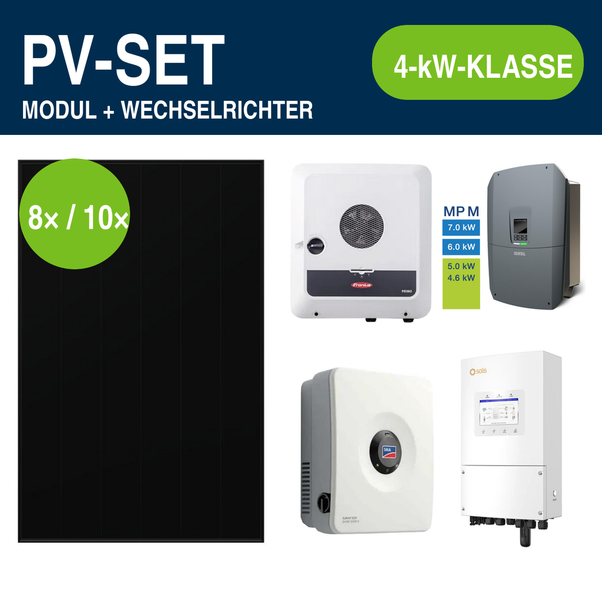 Heckert ZEUS 3.0+ 485 Wp Full Black PV-Set mit Hybridwechselrichter | 4-kW-Klasse – Gewerbe & Ausland