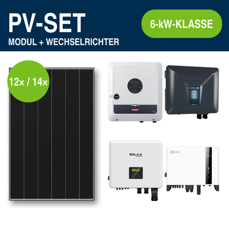 Aiko Neostar 3P+ bifazial 490 Wp PV-Set mit Hybridwechselrichter | 6-kW-Klasse – Gewerbe & Ausland