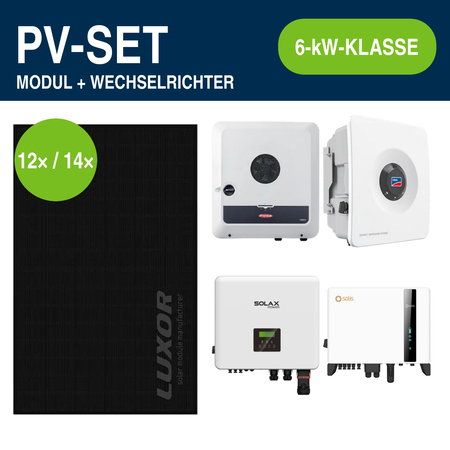Luxor ECO LINE PRO Full Black 465 Wp PV-Set mit Hybridwechselrichter | 6-kW-Klasse – Gewerbe & Ausland