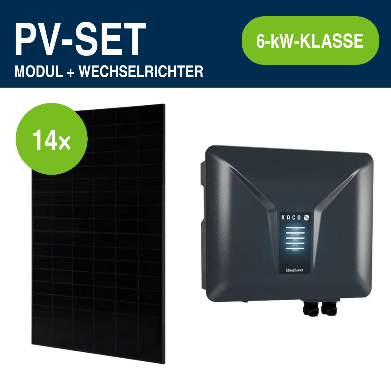 14 Module – 6,72 kWp | blueplanet NH3 6,0 kW