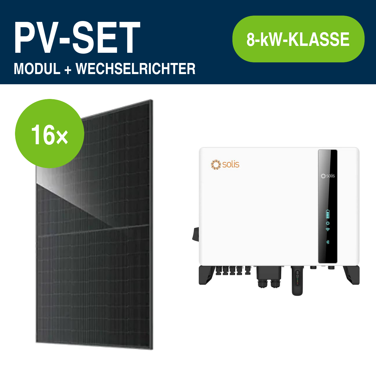 16 Module – 7,44 kWp | S6-EH3P 8,0 kW Hochvolt