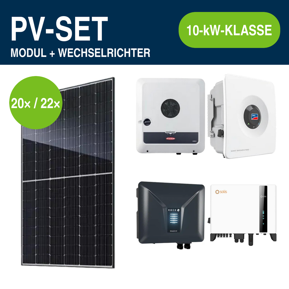 JA Solar N-Type Doppelglas Black Frame 470 Wp PV-Set mit Hybridwechselrichter | 10-kW-Klasse – Gewerbe & Ausland
