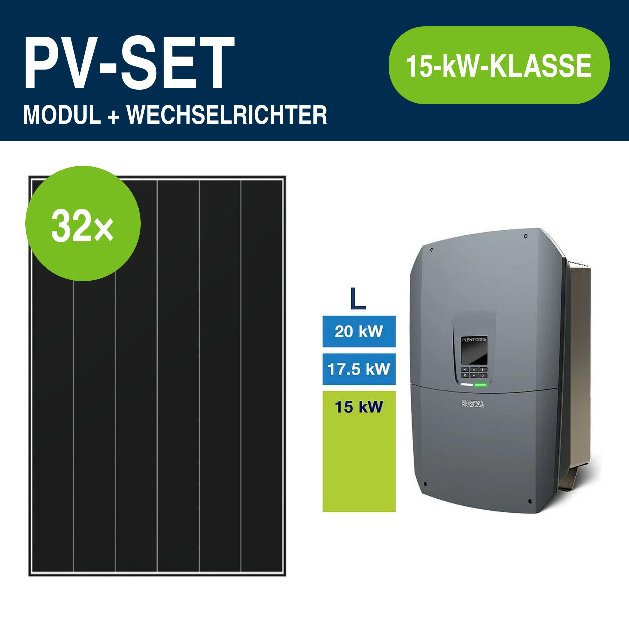 32 Module – 15,68 kWp | PLENTICORE G3 L 15,0 kW