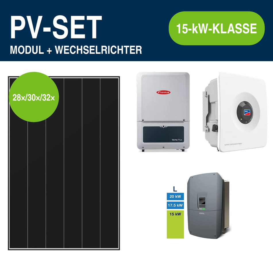 Heckert Solar ZEUS 3.0+ 490 Wp White PV-Set mit Hybridwechselrichter | 15-kW-Klasse – Gewerbe & Ausland