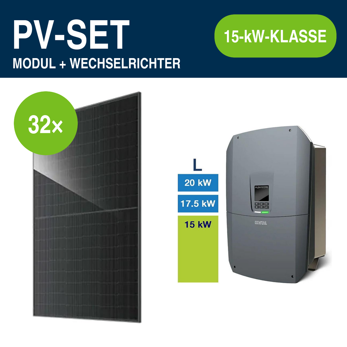 32 Module – 14,88 kWp | PLENTICORE G3 L 15,0 kW