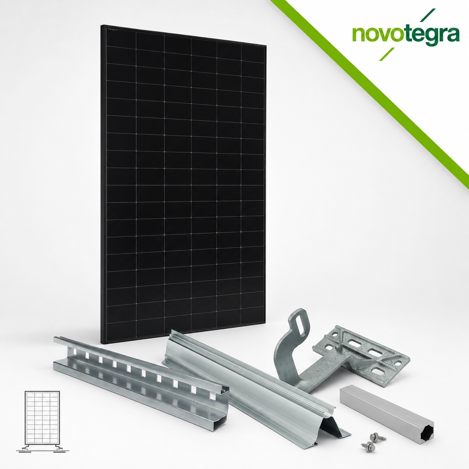 novotegra top-fix Montageset für Ziegeldach – Module hochkant