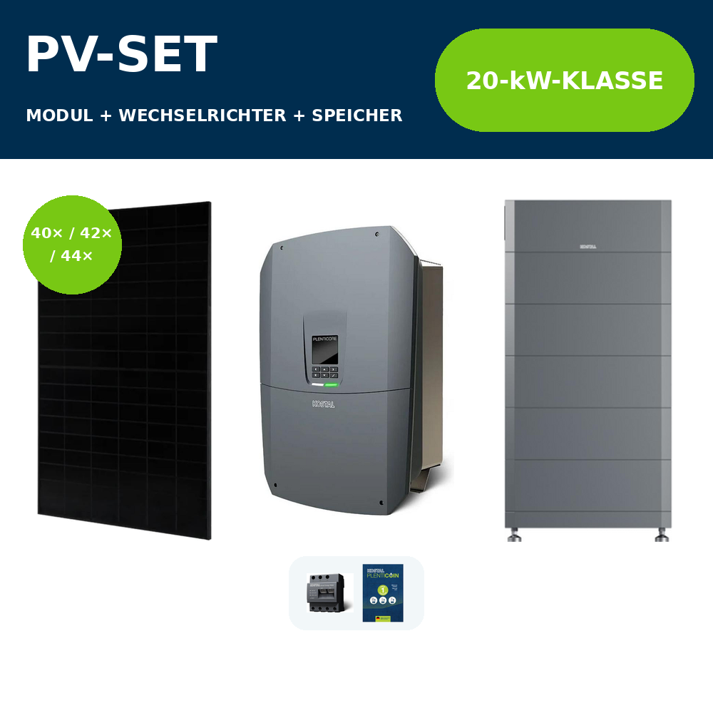 Solar Fabrik S4 BC 480 Wp Full Black PV-Anlage mit KOSTAL PLENTICORE G3 L 20 kW und KOSTAL HELIVOR HV – 20-kW-Klasse