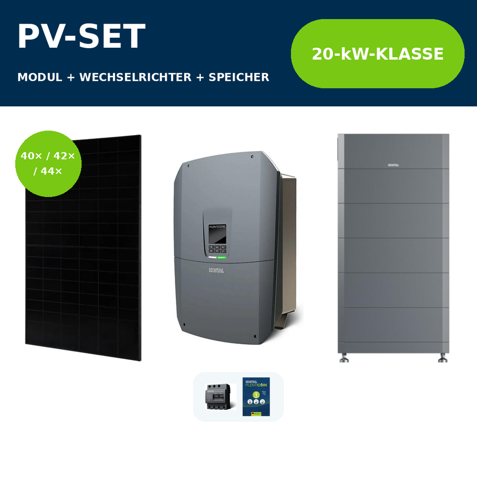 Solar Fabrik S4 BC 480 Wp Full Black PV-Anlage mit KOSTAL PLENTICORE G3 L 20 kW und KOSTAL HELIVOR HV – 20-kW-Klasse