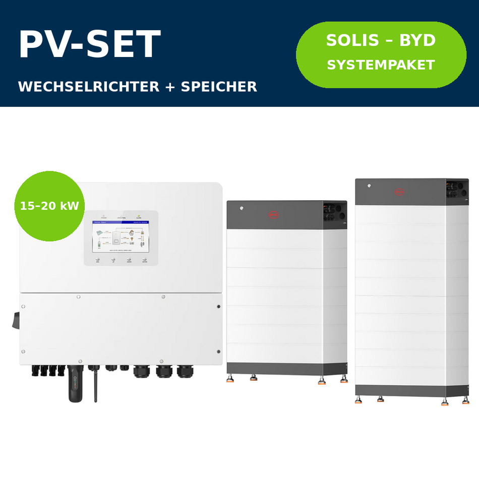 Solis S6 3Ph + BYD Battery-Box HVB Systempaket | 15–20 kW